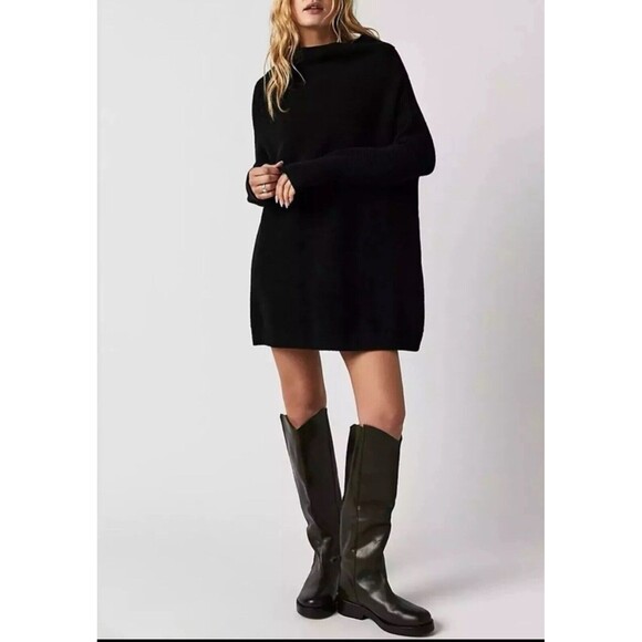 Free People Ottoman Slouchy Tunic in Black Size XS Oversized - Picture 2 of 10